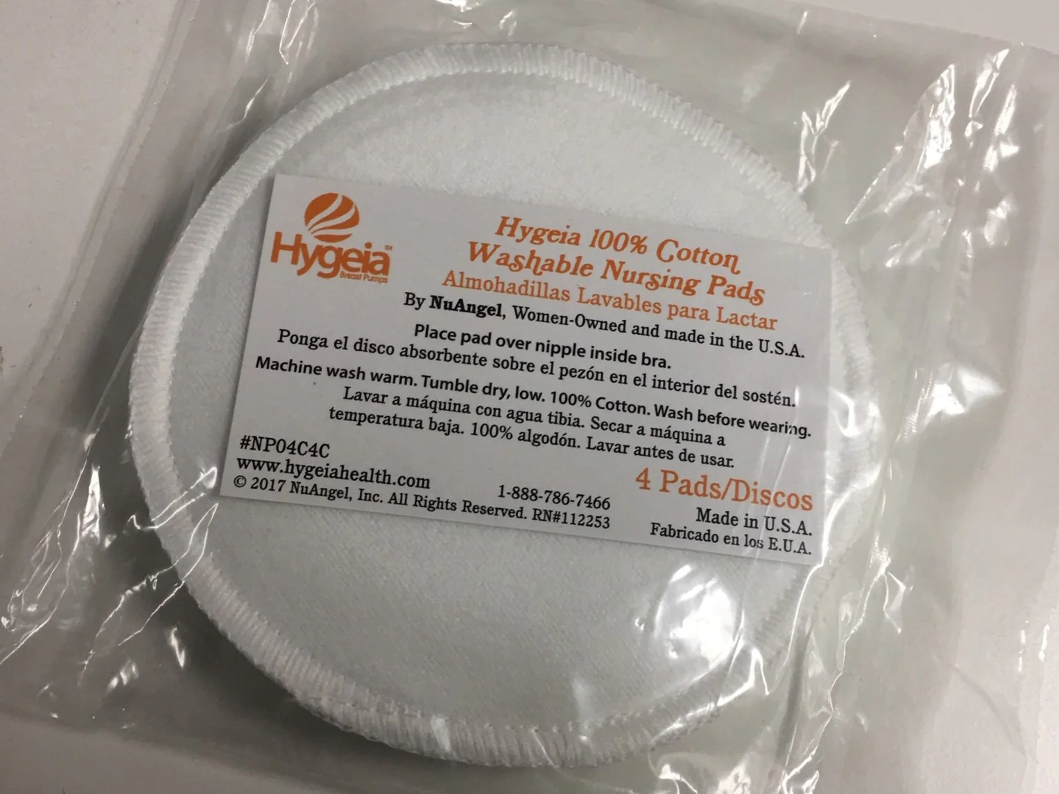 Hygeia Nursing Pads, Washable (4ct) 100% cotton - Image 2
